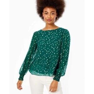 NWT Lilly Pulitzer Idina Silk Top - Size XXS